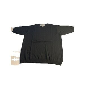 Antonella Vintage Black  Short Sleeve Sweater Top Medium Merino Italy 74335